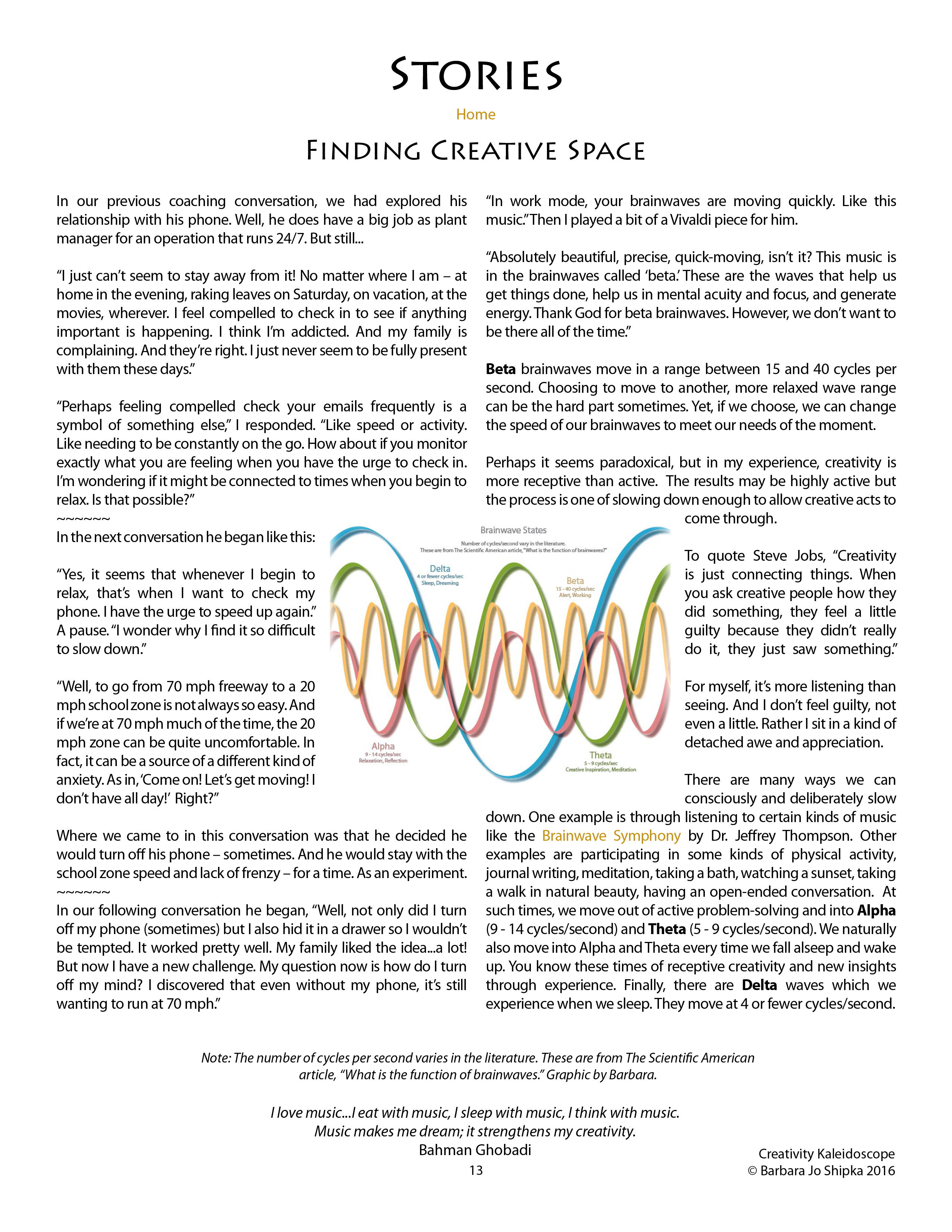 Finding Creative Space p 1313