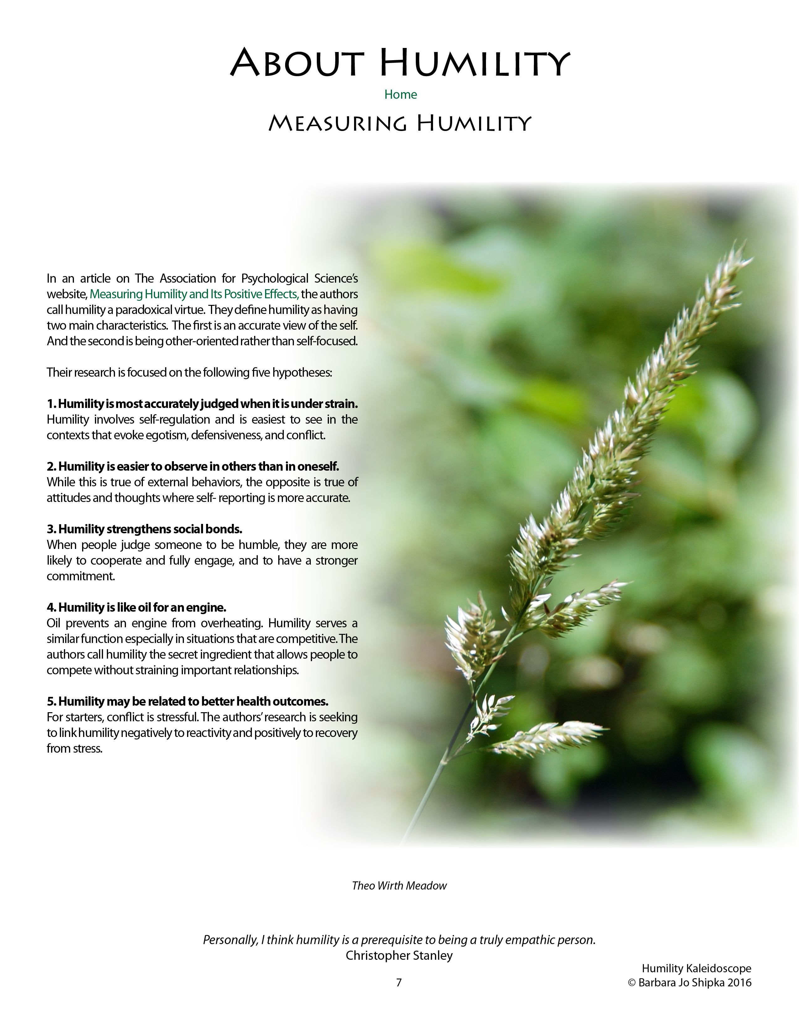 Measuring Humility - Kaleidoscope